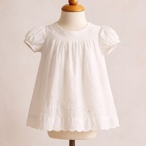 Feltman Brothers Hand‎ Embroidered White Infant Dress Set 2 Piece Heirloom Baby